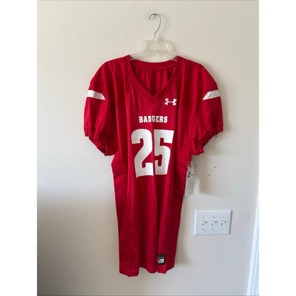 Men’s Wisconsin Badgers Under Armour Fall 2017 Football 25 Jersey Sz L - Red - Kyle’s Football Cards