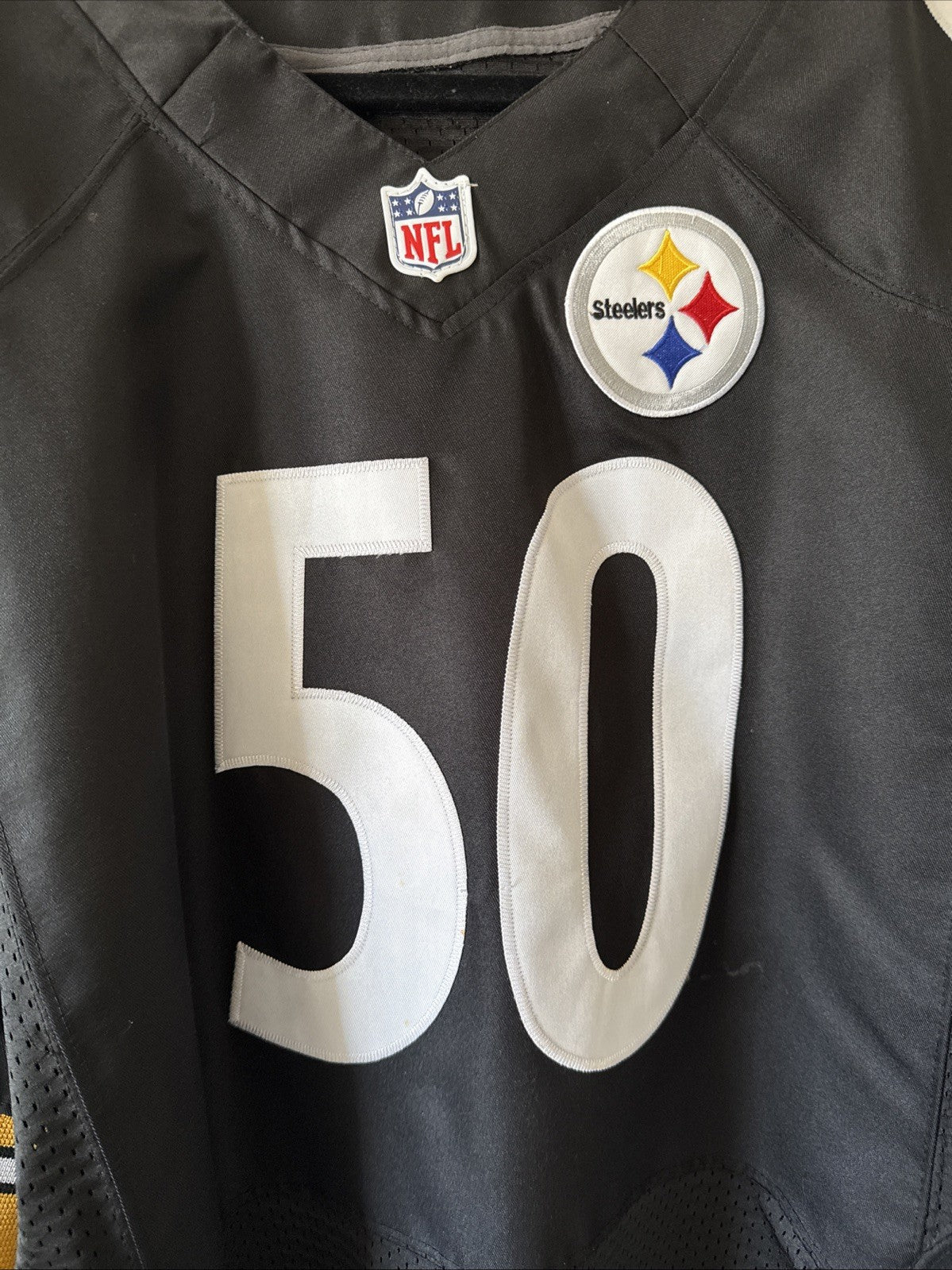 Men’s Nike Ryan Shazier #50 Pittsburgh Steelers NFL Jersey Size 52 - Black RARE