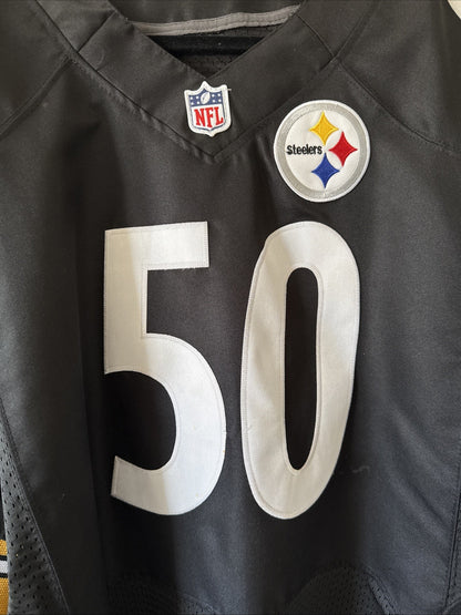Men’s Nike Ryan Shazier #50 Pittsburgh Steelers NFL Jersey Size 52 - Black RARE