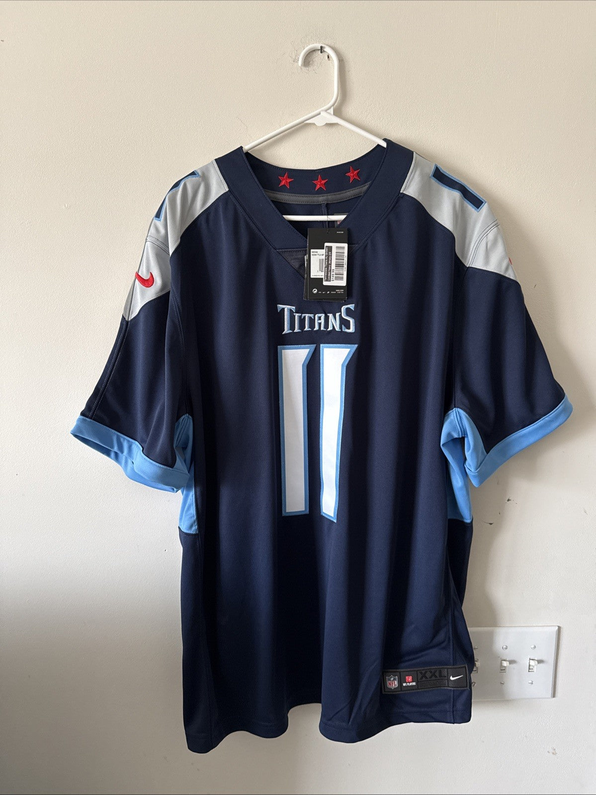 Men’s Nike AJ Brown #11 Tennessee Titans Vapor Lmtd Jersey Sz 2XL Blue NWT RARE