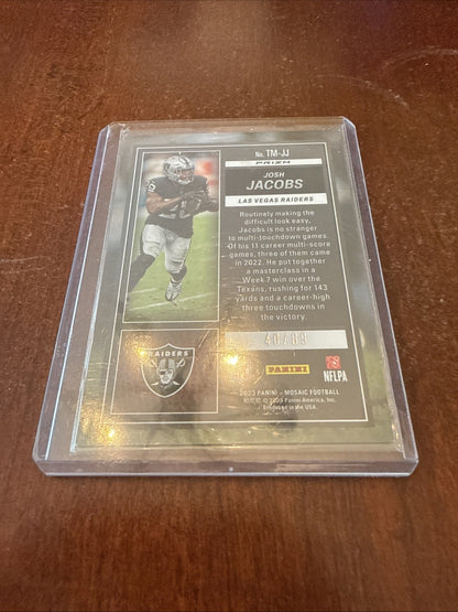 2023 Panini Mosaic - Touchdown Masters Josh Jacobs #TM-JJ Mosaic Prizm /89
