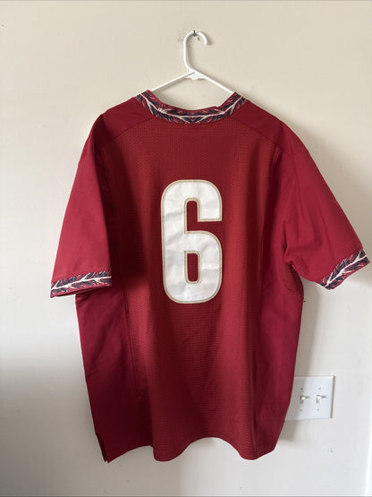 MEN’S NIKE LEROY BUTLER #6 FLORIDA STATE SEMINOLES NCAA JERSEY SZ 48 - RED RARE