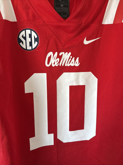 Men’s Nike Eli Manning #10 Ole Miss Rebels NCAA Jersey Sz M - Red RARE