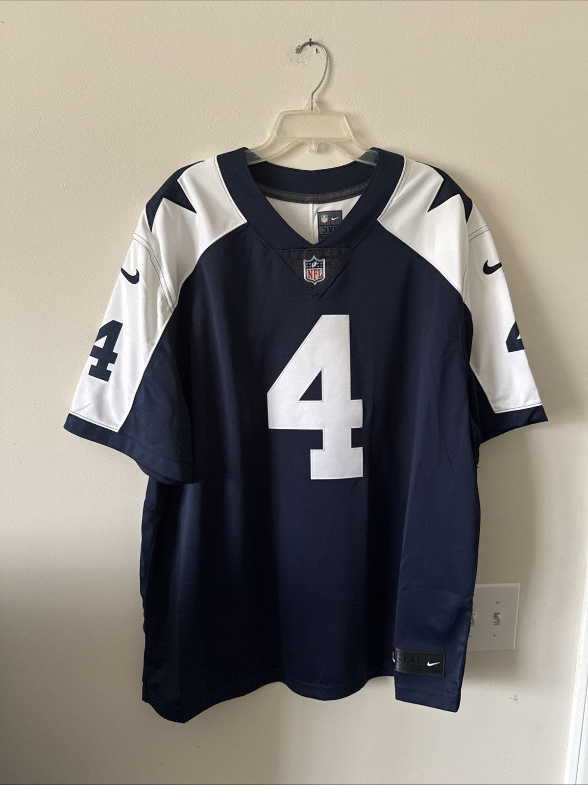 Mens Nike Dak Prescott #4 Dallas Cowboys VAPOR LMTD Throwback NFL Jersey Sz 3XL