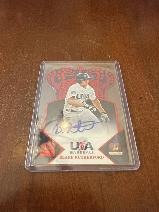 2015 Panini USA Baseball - Crown Royale Blake Rutherford #42 Red Signatures /50