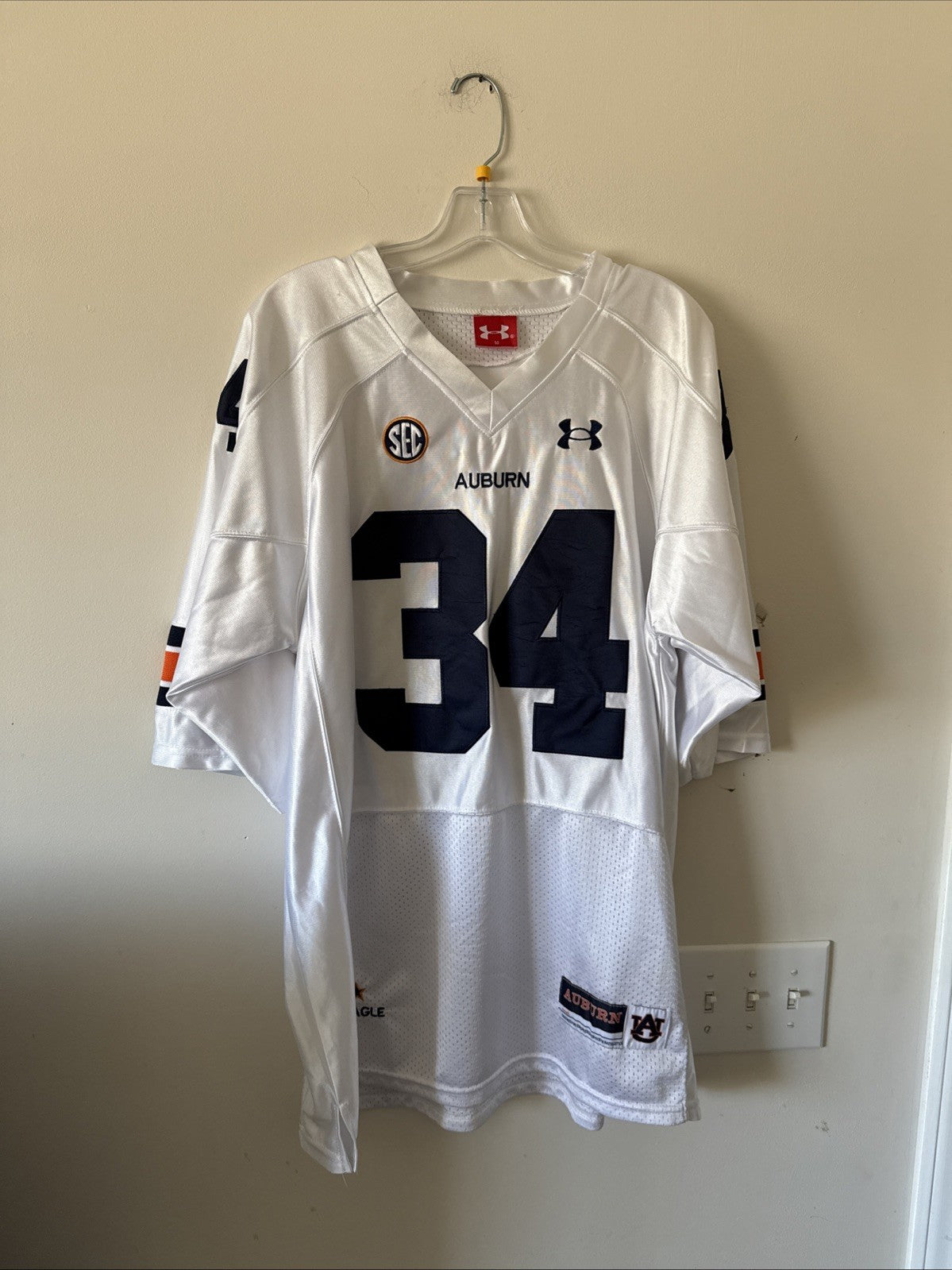 Men’s Under Armour Bo Jackson #34 Auburn Tigers NCAA Jersey Sz 50 - White