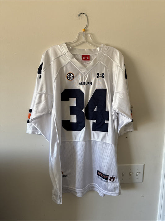 Men’s Under Armour Bo Jackson #34 Auburn Tigers NCAA Jersey Sz 50 - White