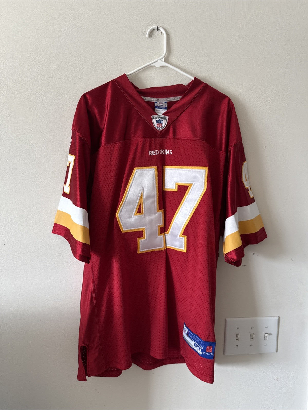 Men’s Reebok Chris Cooley #47 Washington Redskins Authentic Jersey Sz 50 - RARE