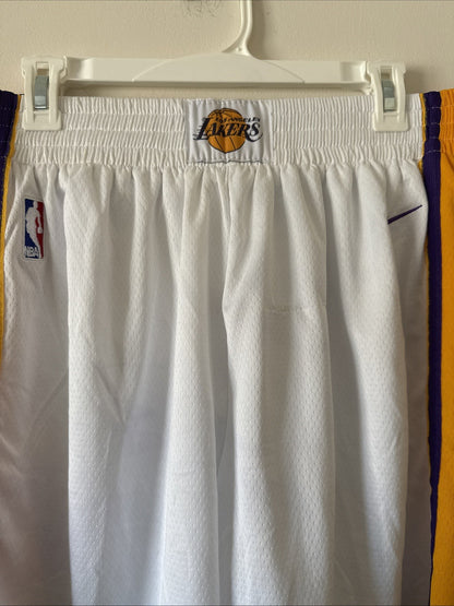 Men’s Nike Los Angeles Lakers Player Issued Swingman Shorts Sz 54 - White RARE