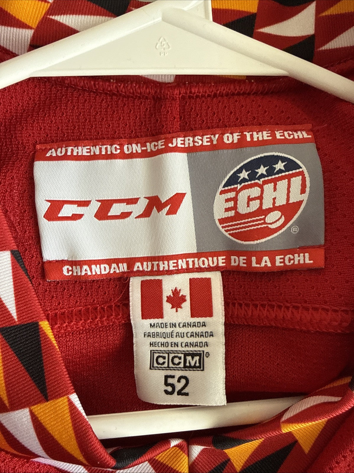 MEN’S CCM INDY FUEL ECHL AUTHENTIC HOCKEY GAME JERSEY SZ 52 - RED RARE
