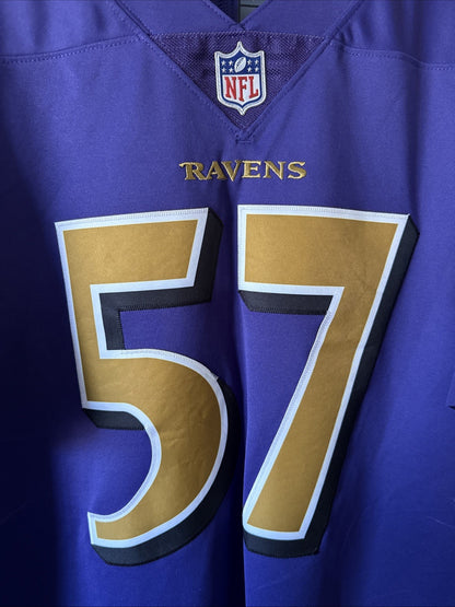 Men’s Nike CJ Mosley #57 Baltimore Ravens Color Rush Vapor Lmtd Jersey Sz L RARE