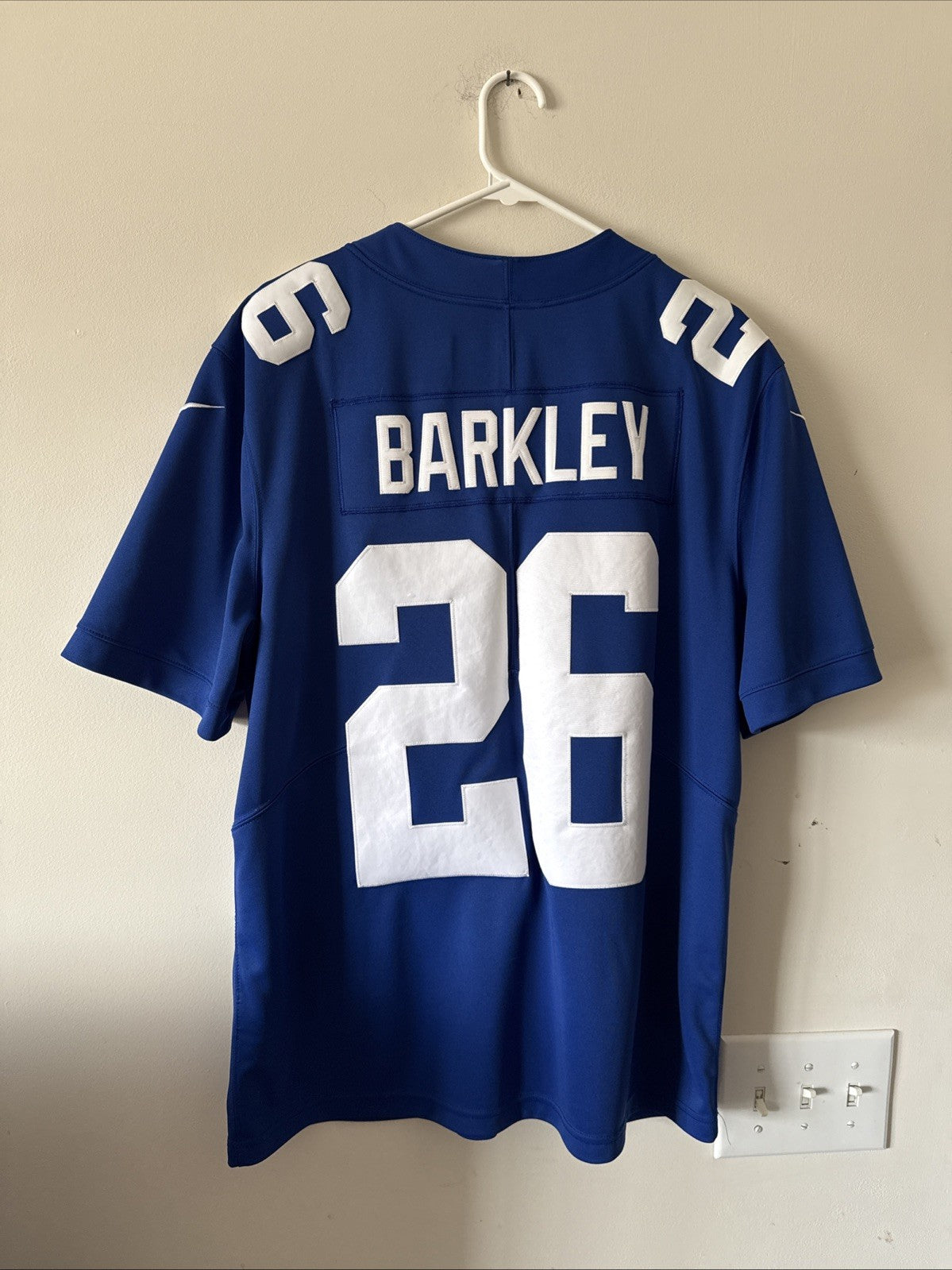 Men’s Nike Saquon Barkley #26 New York Giants Vapor Lmtd Jersey Sz L - Blue RARE