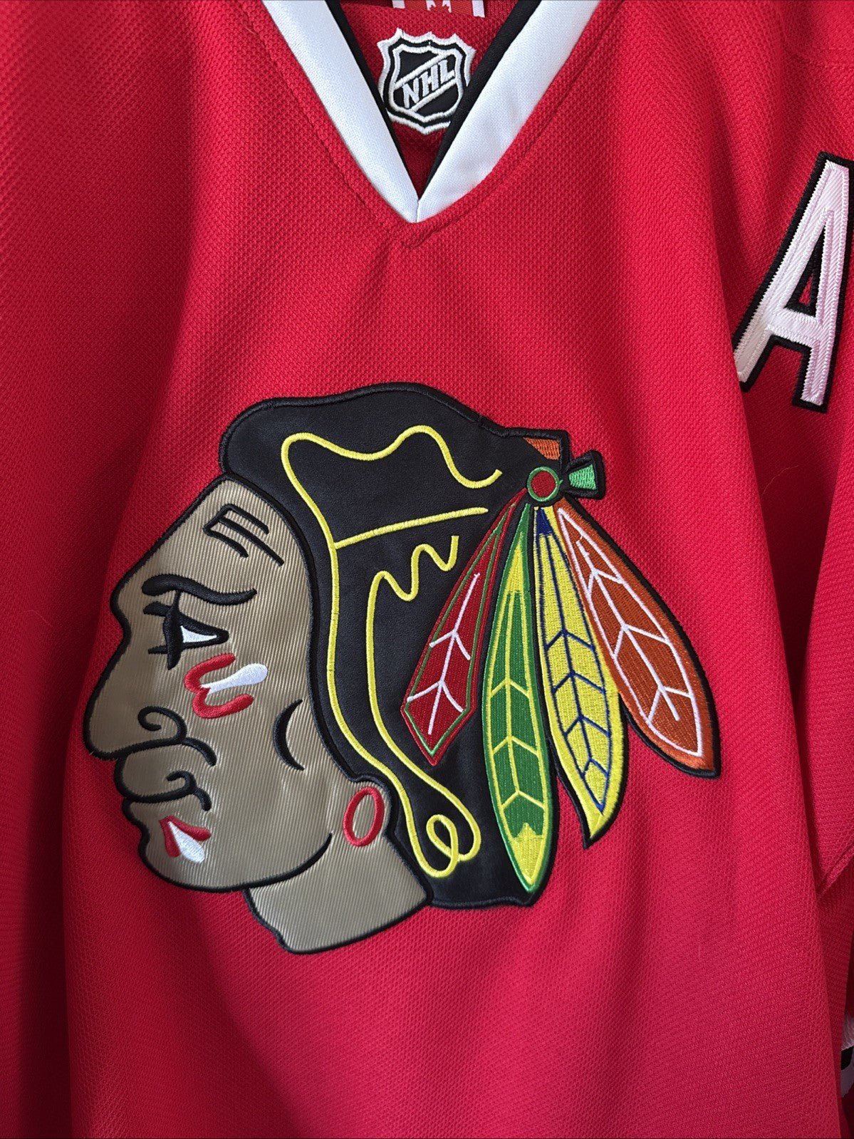 Men’s Reebok CCM VTG Patrick Sharp #10 Blackhawks Authentic Jersey Sz 52 - Red