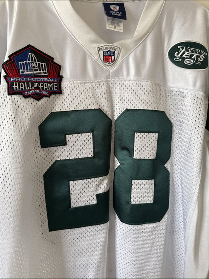 Men’s Reebok Curtis Martin #28 New York Jets HOF Patch NFL Jersey Sz 50 - RARE