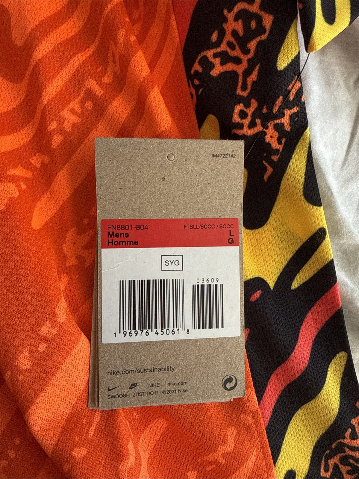 Men’s Nike Chelsea FC Stadium Orange Goalkeeper Soccer Jersey Sz L - NWT RARE