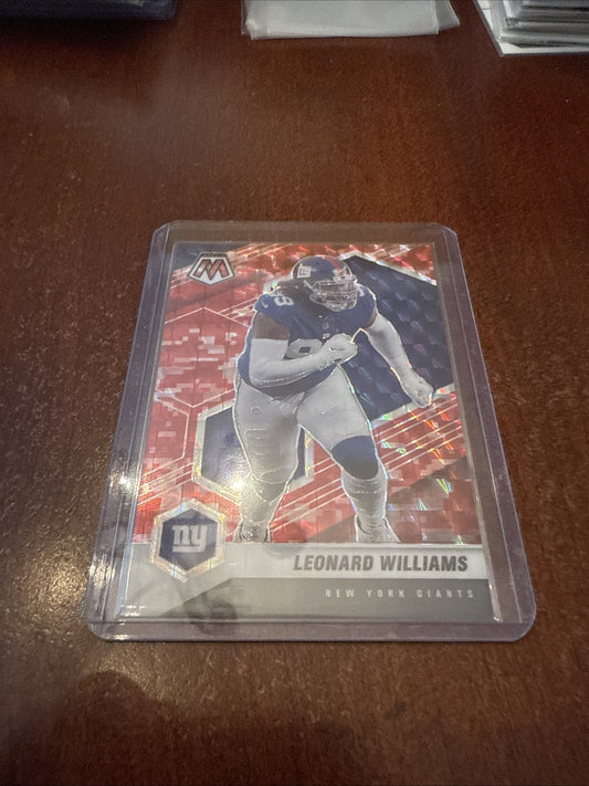 2021 Panini Mosaic Mosaic Camo Red Prizm Leonard Williams #154