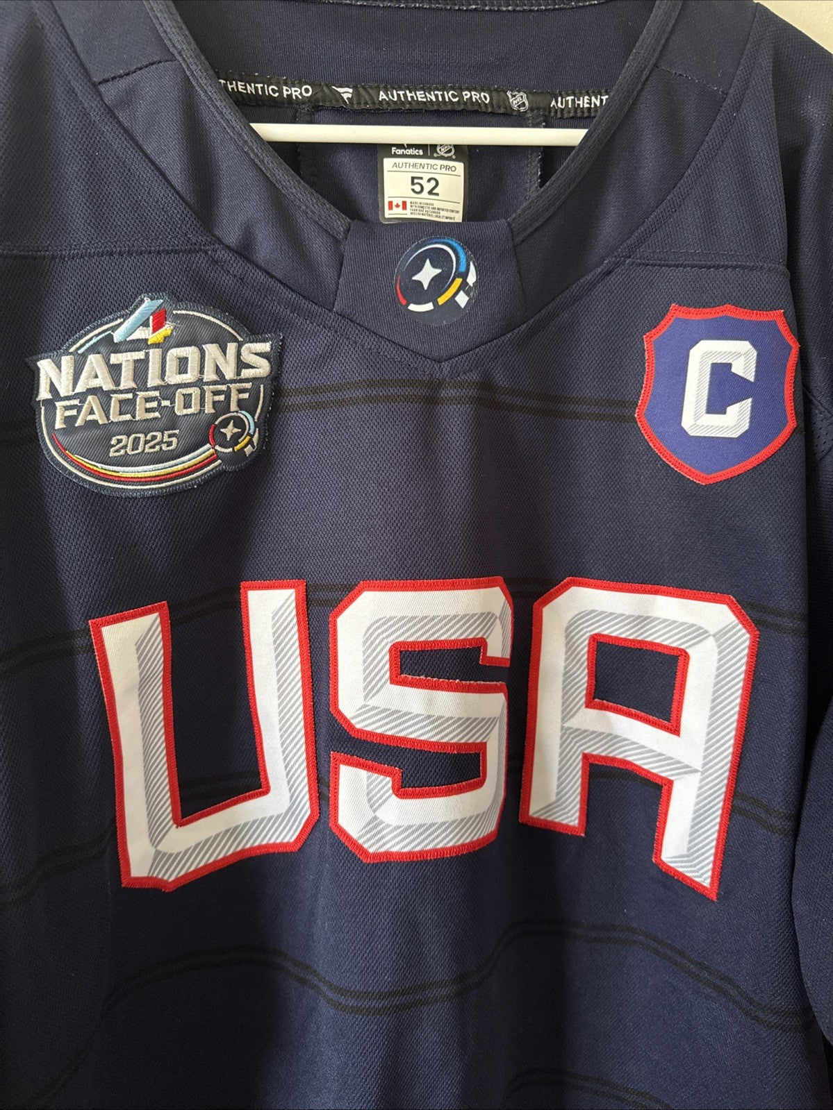 Men’s Fanatics Auston Matthews #34 Team USA 4 Nations Faceoff Jersey Sz 52 RARE