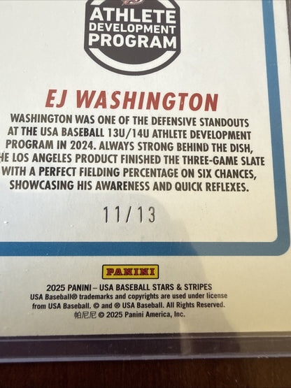 2025 Panini Stars and Stripes - EJ Washington #118 Blue Lightning /125 (RC)