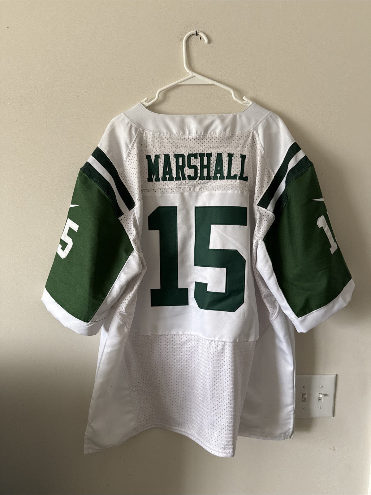 Men’s Nike Brandon Marshall #15 New York Jets NFL Jersey Sz 52 - White RARE