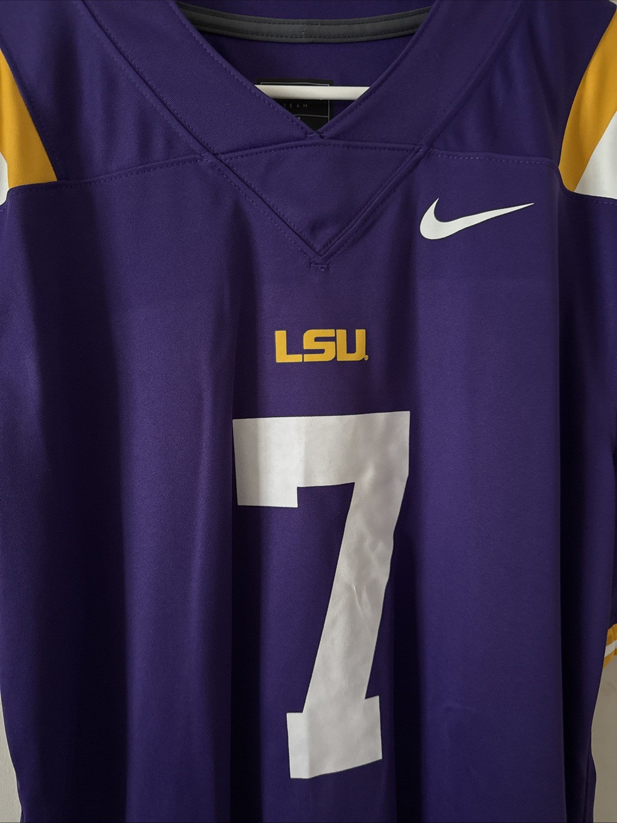 Men’s Nike Leonard Fournette #7 LSU Tigers NCAA Jersey Sz M - Purple RARE