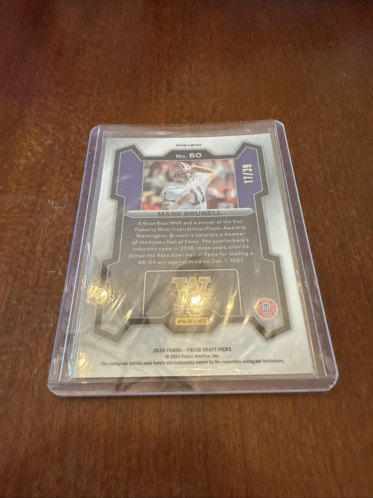 2024 Panini Prizm Draft Picks Orange Prizm /39 Mark Brunell #60