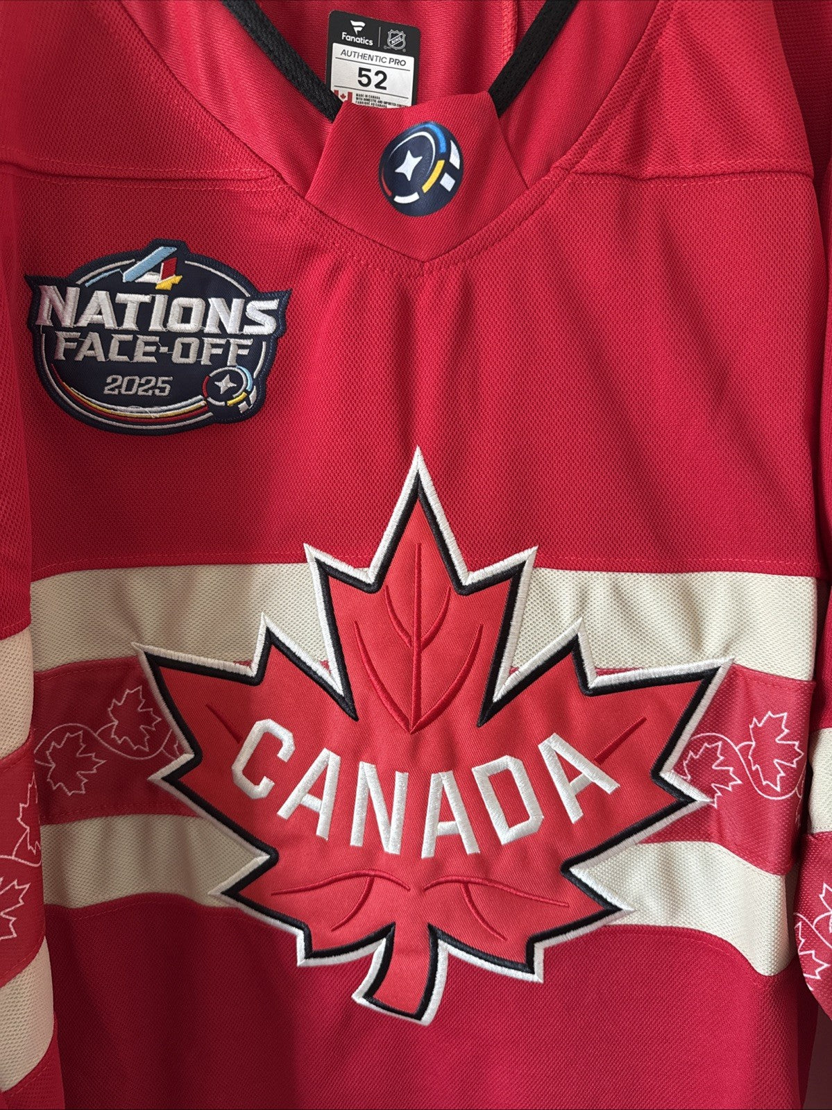 Men’s Fanatics Nathan MacKinnon #29 Canada 4 Nations FaceOff Jersey Size 52 RARE