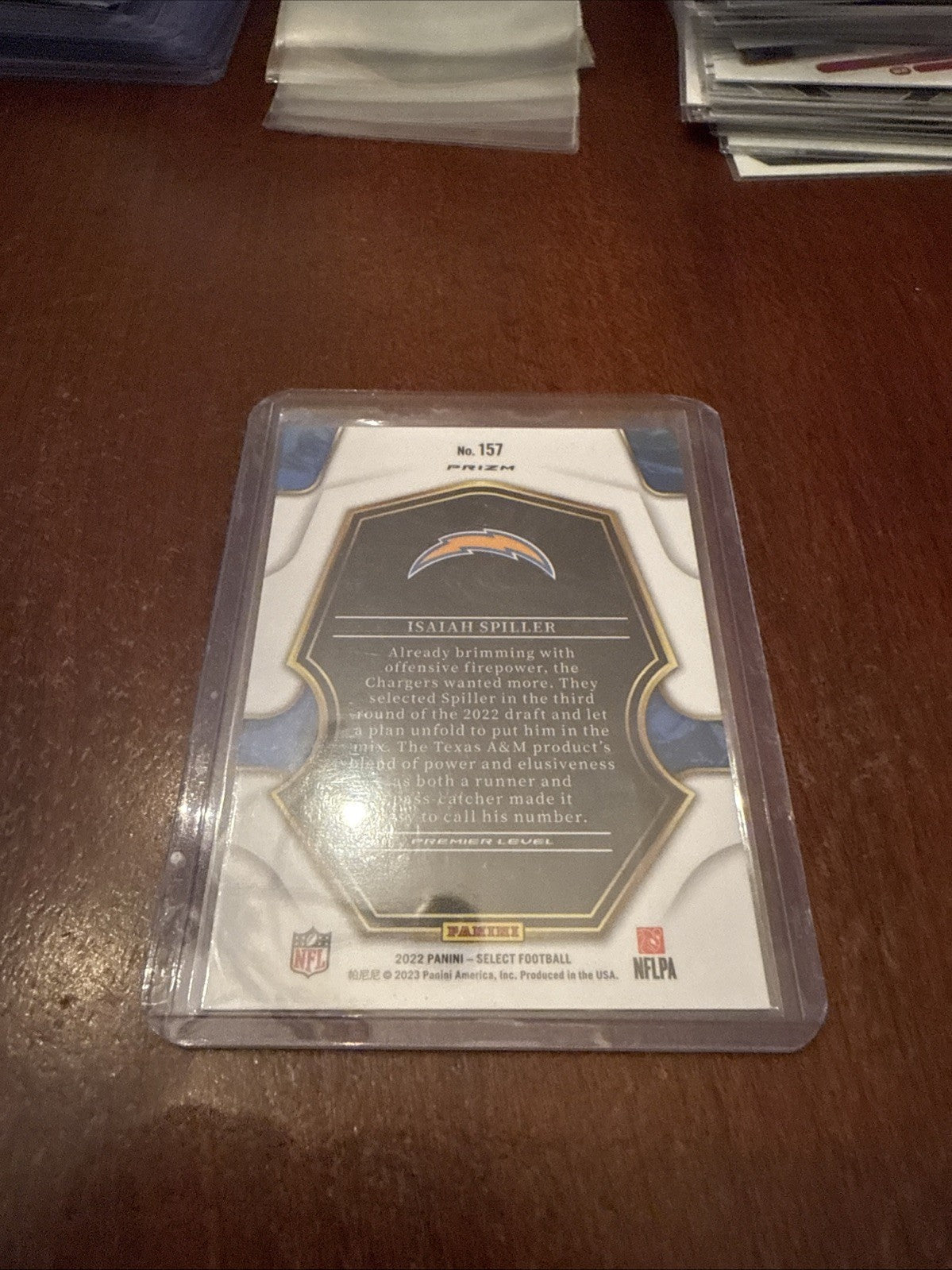 2022 Panini Select Premier Level Silver Prizm Isaiah Spiller #157 Rookie RC