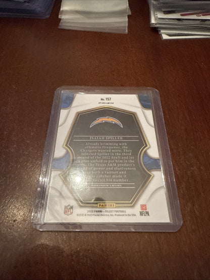 2022 Panini Select Premier Level Silver Prizm Isaiah Spiller #157 Rookie RC