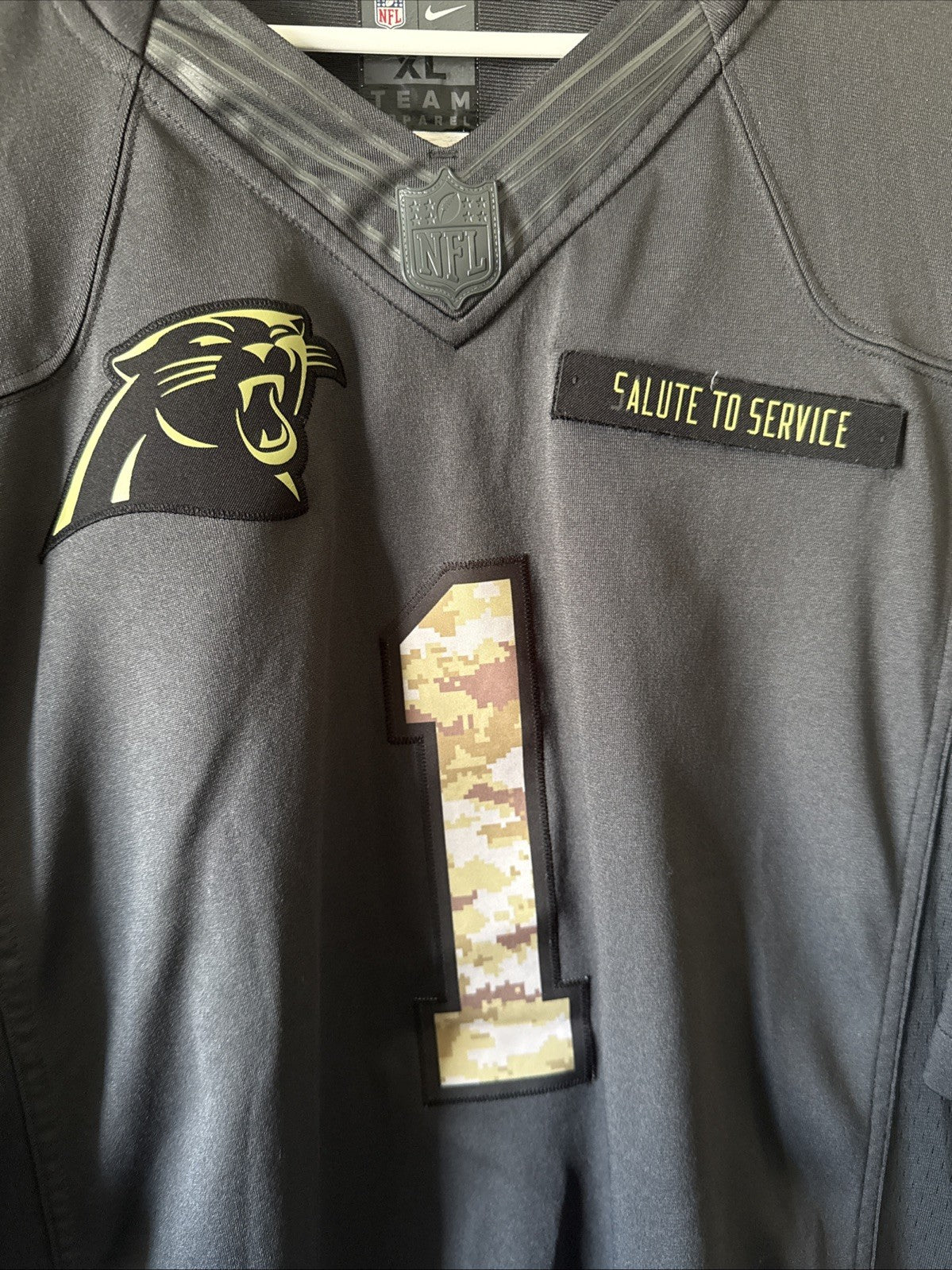 Men's Nike Cam Newton #1 Carolina Panthers Salute To Service Jersey Sz XL - RARE