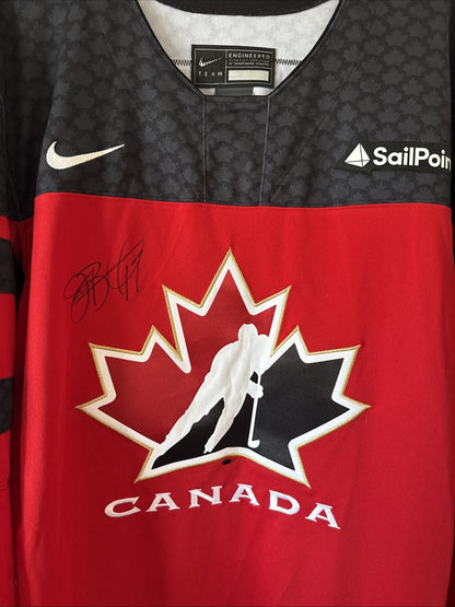 Men’s Nike Team Canada Moore #23 Jersey IIHF WJC 2019 Autographed Sz L - RARE