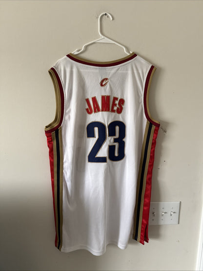 Men’s Adidas Lebron James #23 Cleveland Cavaliers Jersey Sz 52 - White NWT RARE
