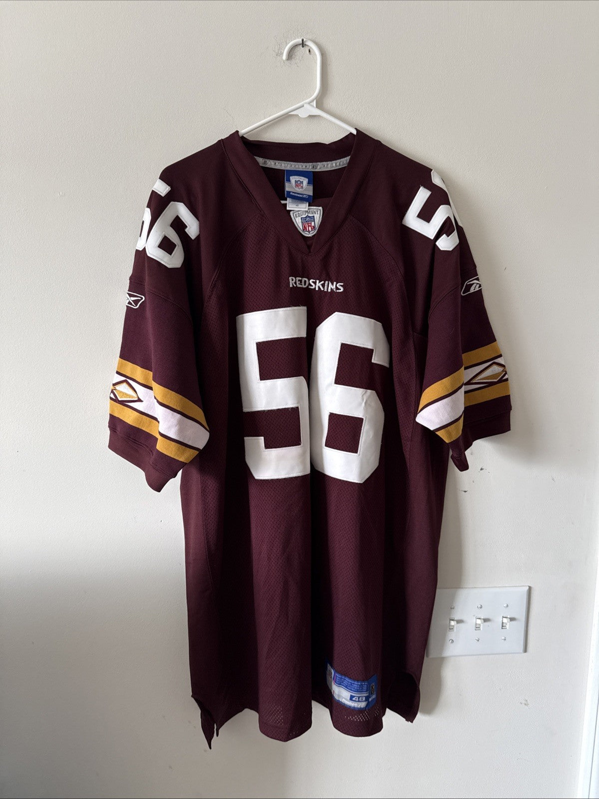 Men’s Reebok Lavar Arrington #56 Washington Redskins Jersey Sz 48 - Maroon RARE