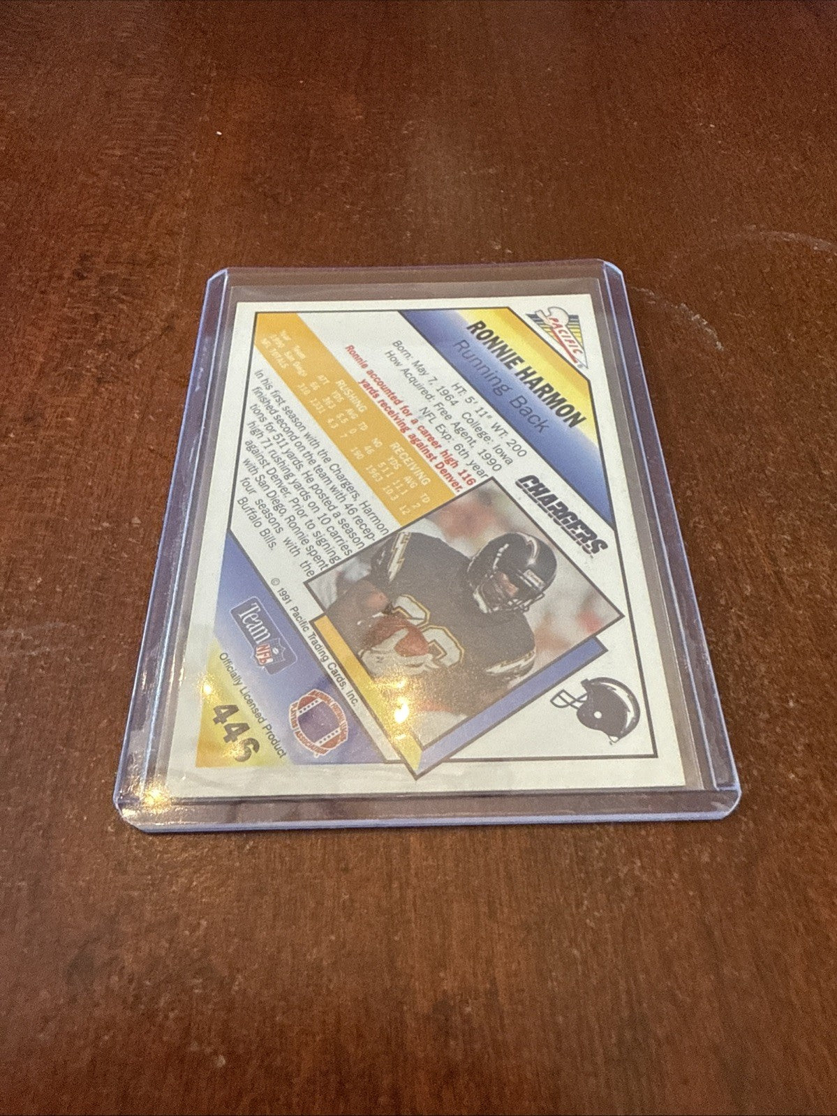 1991 Pacific - Ronnie Harmon #446 Autograph