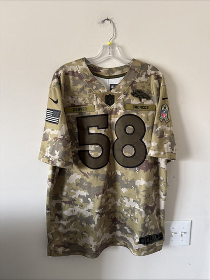 Men's Von Miller #58 Denver Broncos 2018 Salute To Service NFL Jersey Sz XL RARE