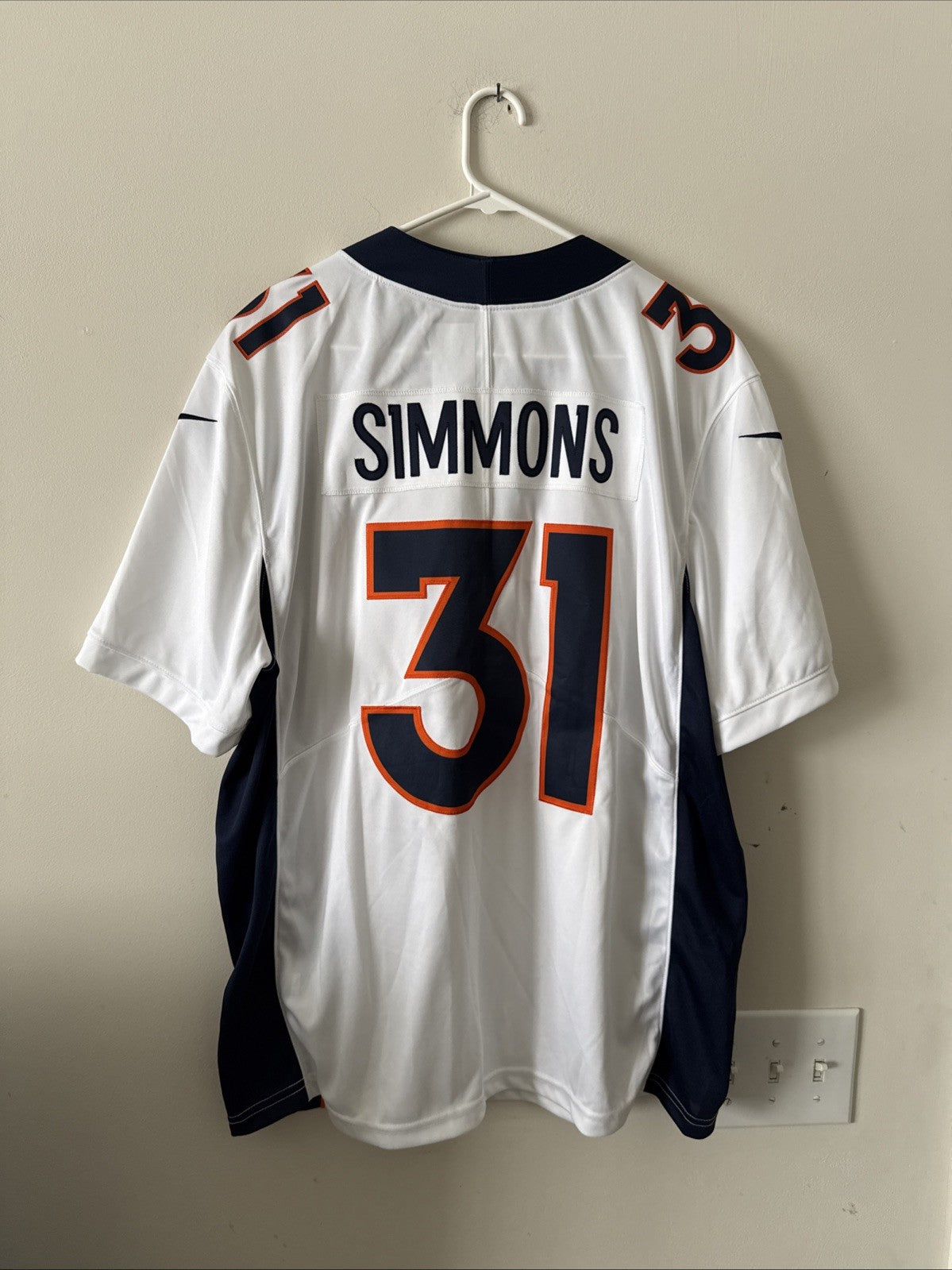 Men’s Nike Justin Simmons #31 Denver Broncos Vapor Lmtd Jersey Sz XL White RARE