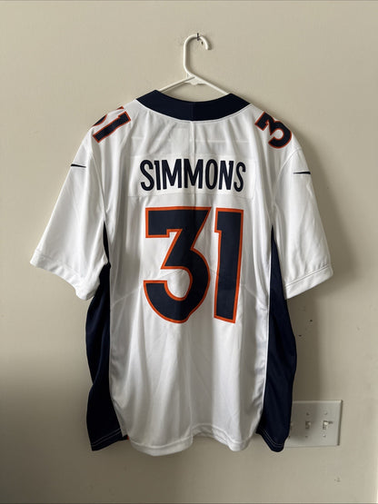 Men’s Nike Justin Simmons #31 Denver Broncos Vapor Lmtd Jersey Sz XL White RARE