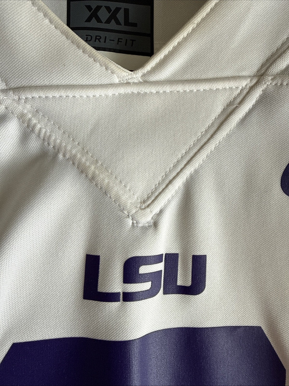 Men’s Nike Odell Beckham Jr #3 LSU Tigers NCAA DriFit Jersey Sz 2XL - White RARE