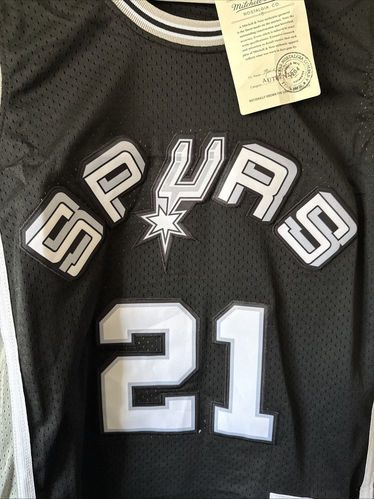 Men's Mitchell & Ness Tim Duncan #21 San Antonio Spurs 1998/99 Sz 40 - Black NWT