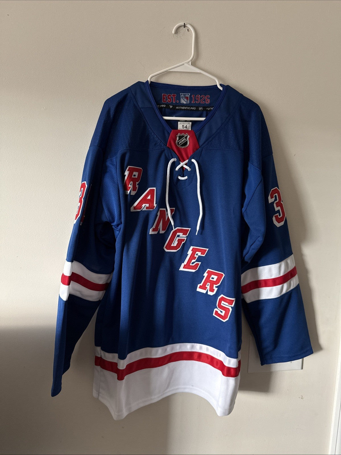 Men’s Fanatics Igor Shesterkin #31 NY Rangers Authentic Pro Home Jersey Sz 54