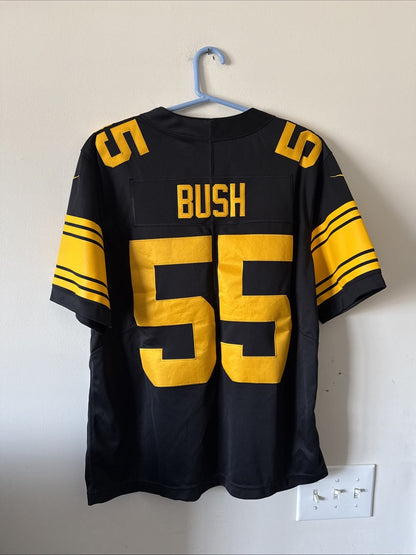 Men’s Nike Devin Bush #55 Pittsburgh Steelers Vapor Lmtd Color Rush Jersey Sz L