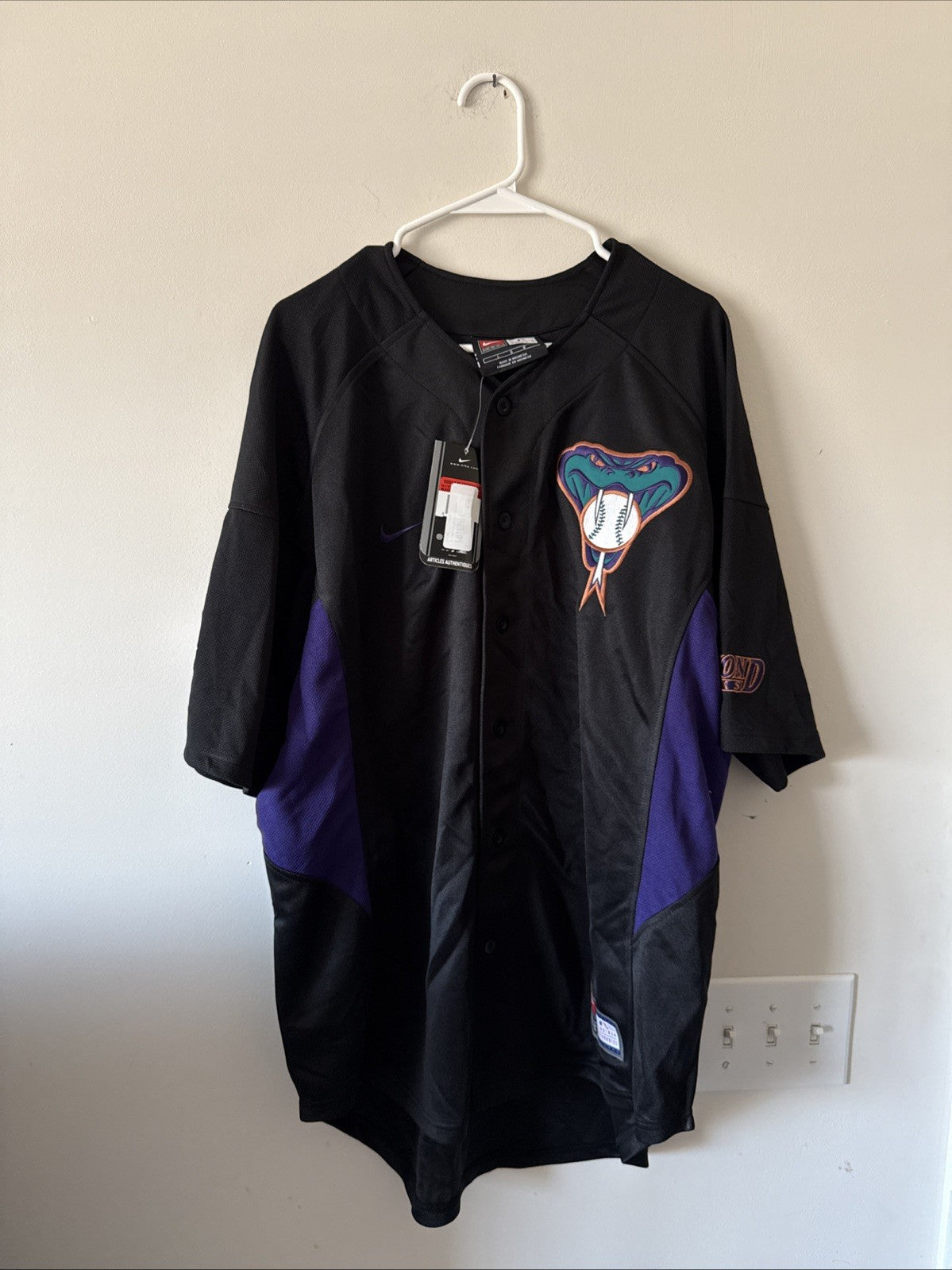 Men’s Nike Arizona Diamondbacks Snake Edition MLB Jersey Sz L - Black NWT
