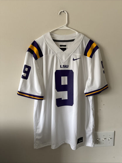 Men’s Nike Joe Burrow #9 LSU Tigers NCAA Football Jersey Sz L - White RARE
