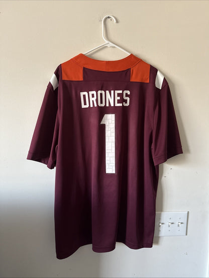 Men’s Nike Kyron Drones #1 Virginia Tech Hokies 2025 Dri Fit Jersey Sz XL - RARE