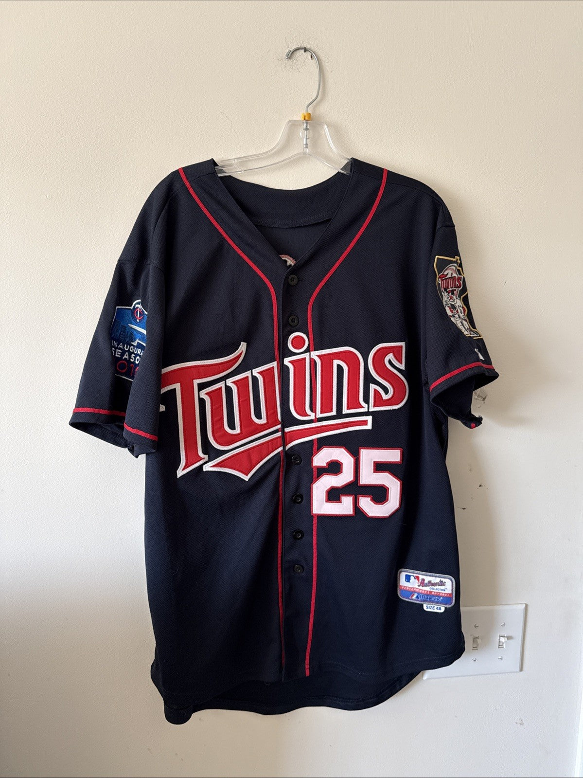 Men’s Majestic Jim Thome Minnesota Twins Inaugural Year 2010 Jersey Sz 48 - RARE