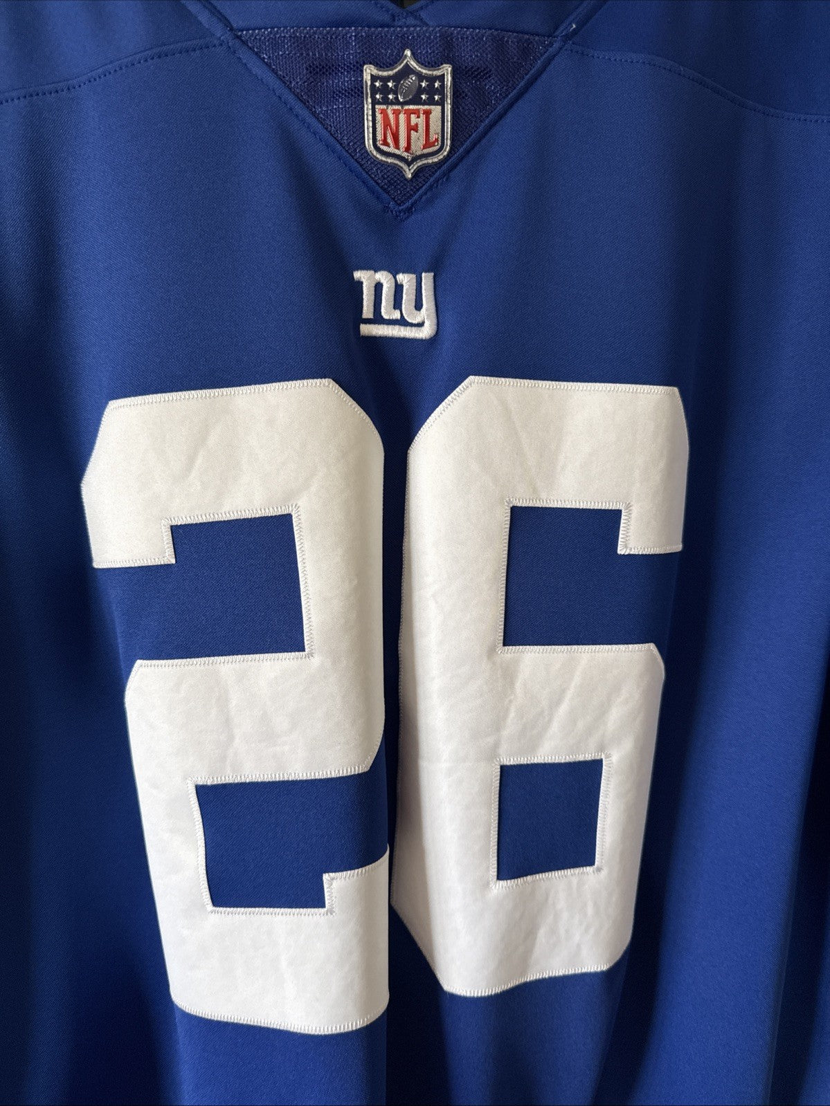 Men’s Nike Saquon Barkley #26 New York Giants Vapor Lmtd Jersey Sz L - Blue RARE