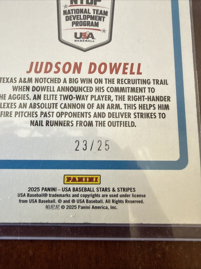 2025 USA Stars And Stripes Judson Dowell Cracked Ice /25 #131