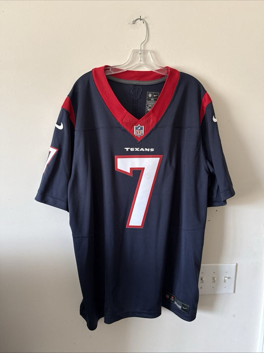 Men’s Nike CJ Stroud #7 Houston Texans Vapor Lmtd Away NFL Jersey Sz 2XL - Blue