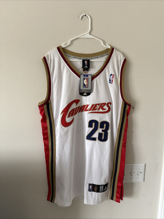 Men’s Adidas Lebron James #23 Cleveland Cavaliers Jersey Sz 52 - White NWT RARE