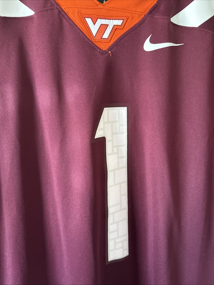 Men’s Nike Kyron Drones #1 Virginia Tech Hokies 2025 Dri Fit Jersey Sz XL - RARE