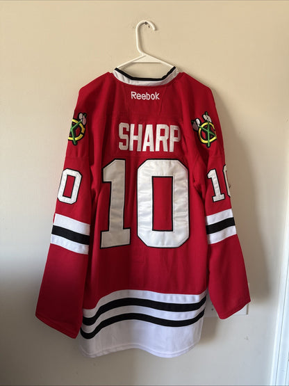Men’s Reebok CCM VTG Patrick Sharp #10 Blackhawks Authentic Jersey Sz 52 - Red